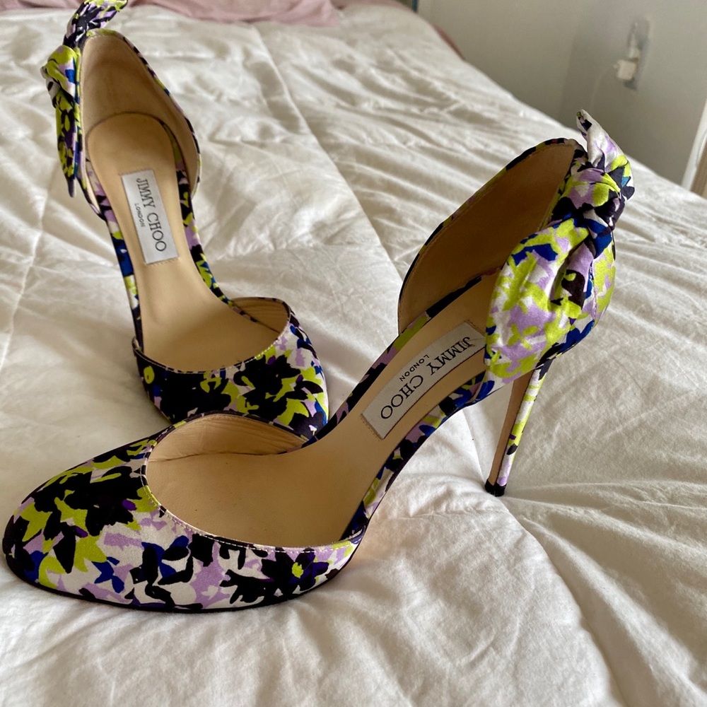 Floral Satin Jimmy Choo Stilettos